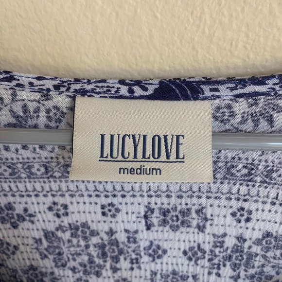 Lucy Love Romper. Size M. Blue and White - Picture 2 of 3